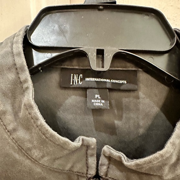 INC rhinestone embellished peplum jacket grey - Picture 6 of 6